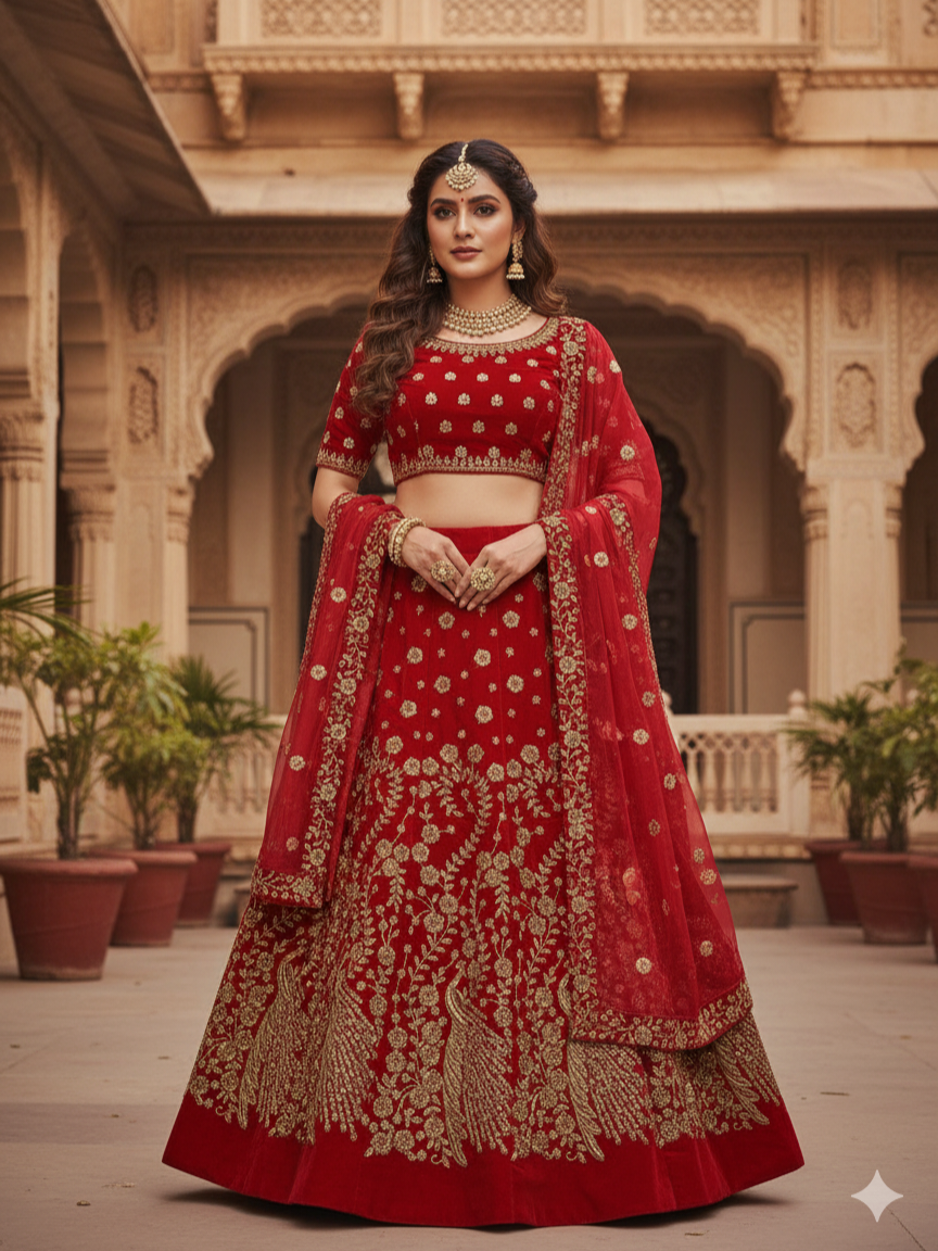 Royal Red Zardosi Lehenga
