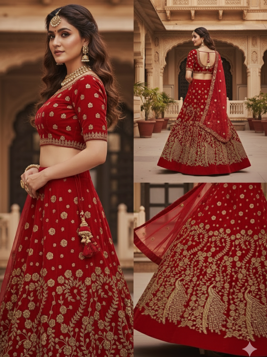 Royal Red Zardosi Lehenga